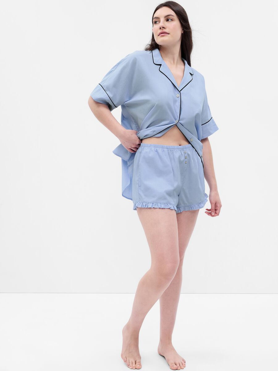 Poplin pyjama shorts with flounces_3