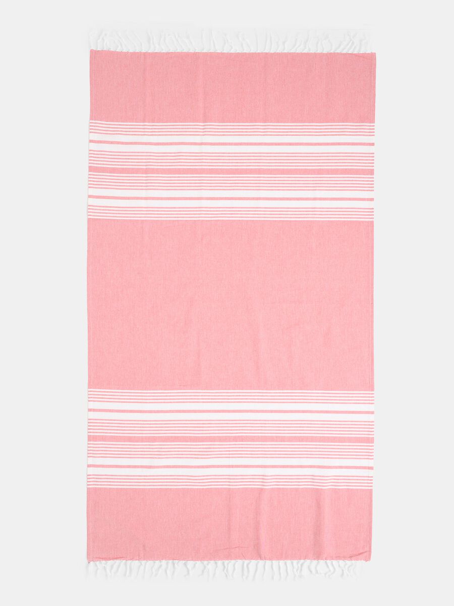 Striped beach towel in cotton_0