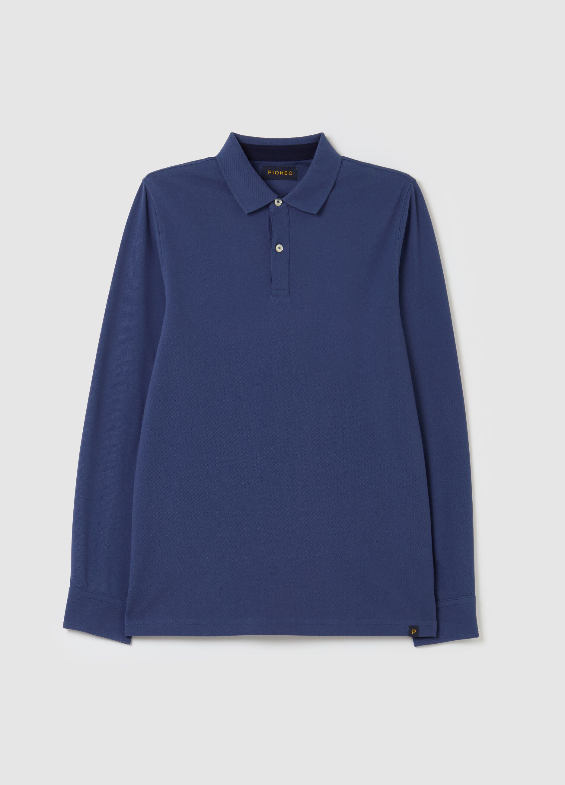 Long-sleeved polo shirt in piquet