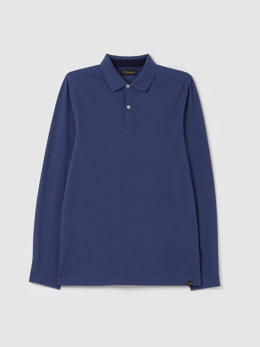 Long-sleeved polo shirt in piquet_4