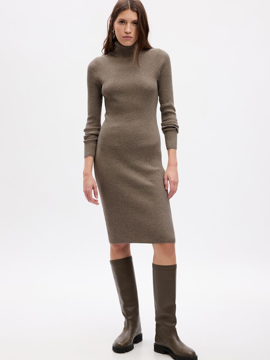 Midi ribbed pencil dress_0