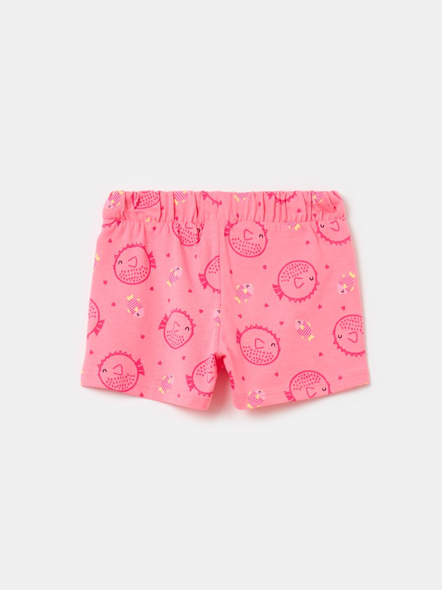 Jersey shorts with print and drawstring_1