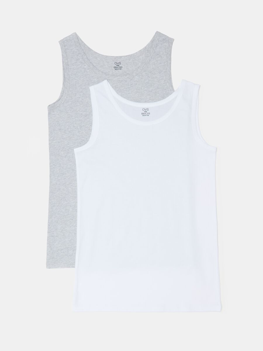 Two-pack racerback vests in organic cotton jersey_0