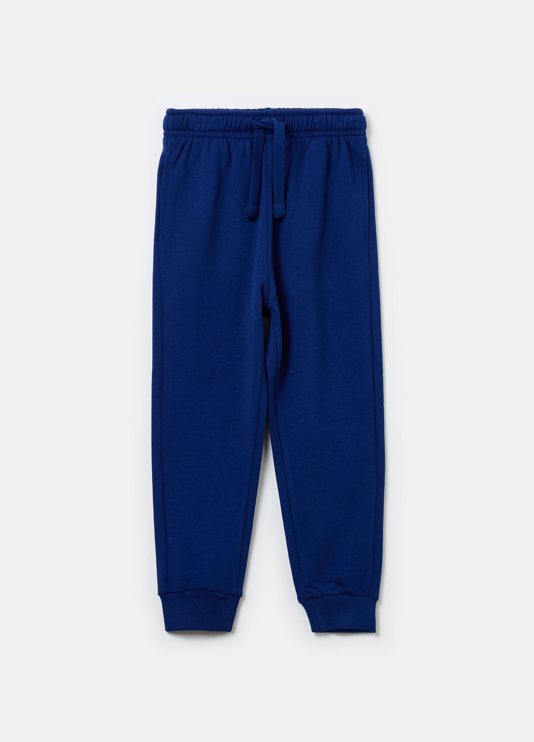 Fleece joggers with pockets and drawstring