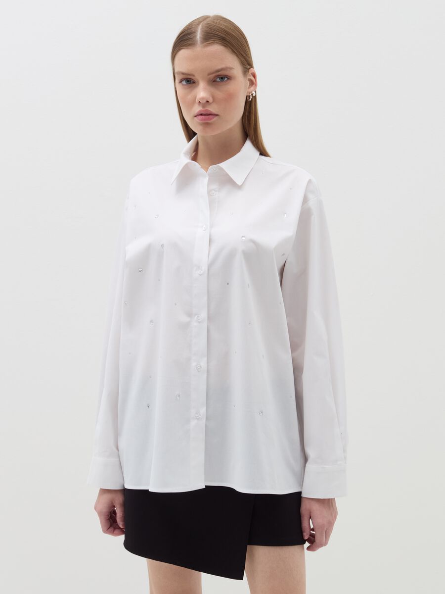 Oversized stretch cotton shirt_0