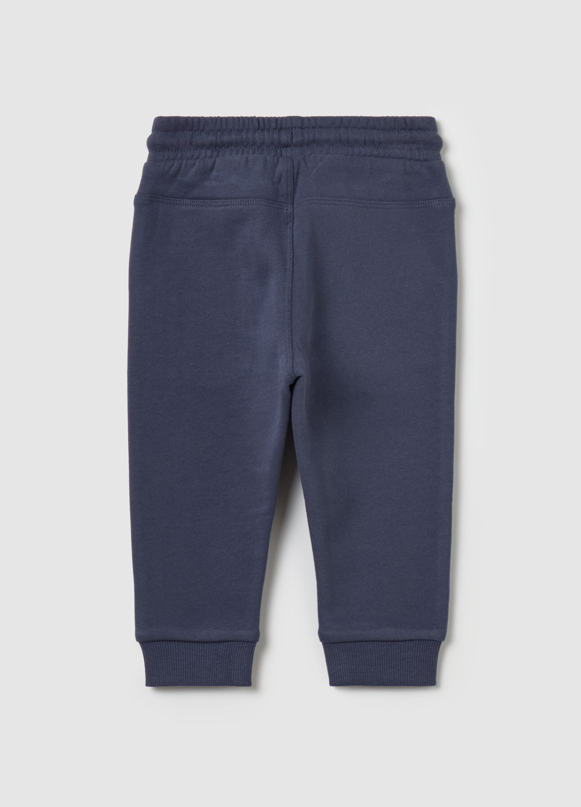 Fleece joggers with drawstring and print