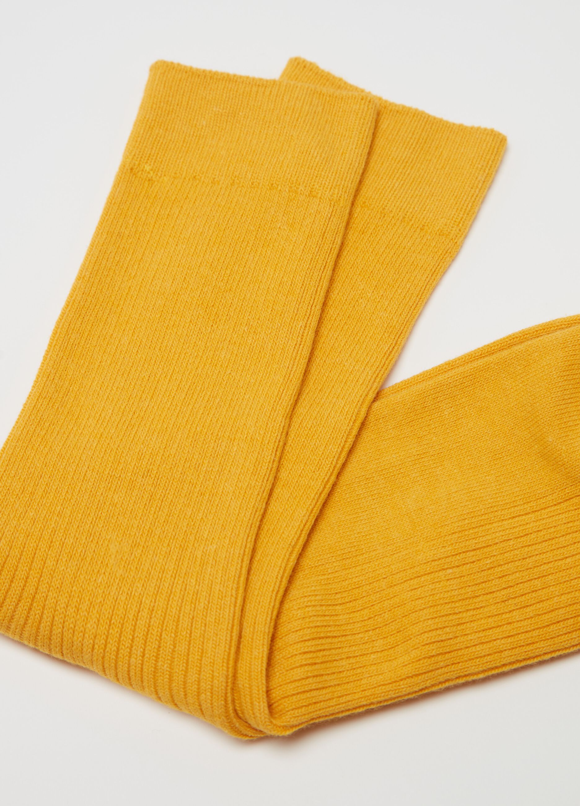 Stretch midi socks with ribbing