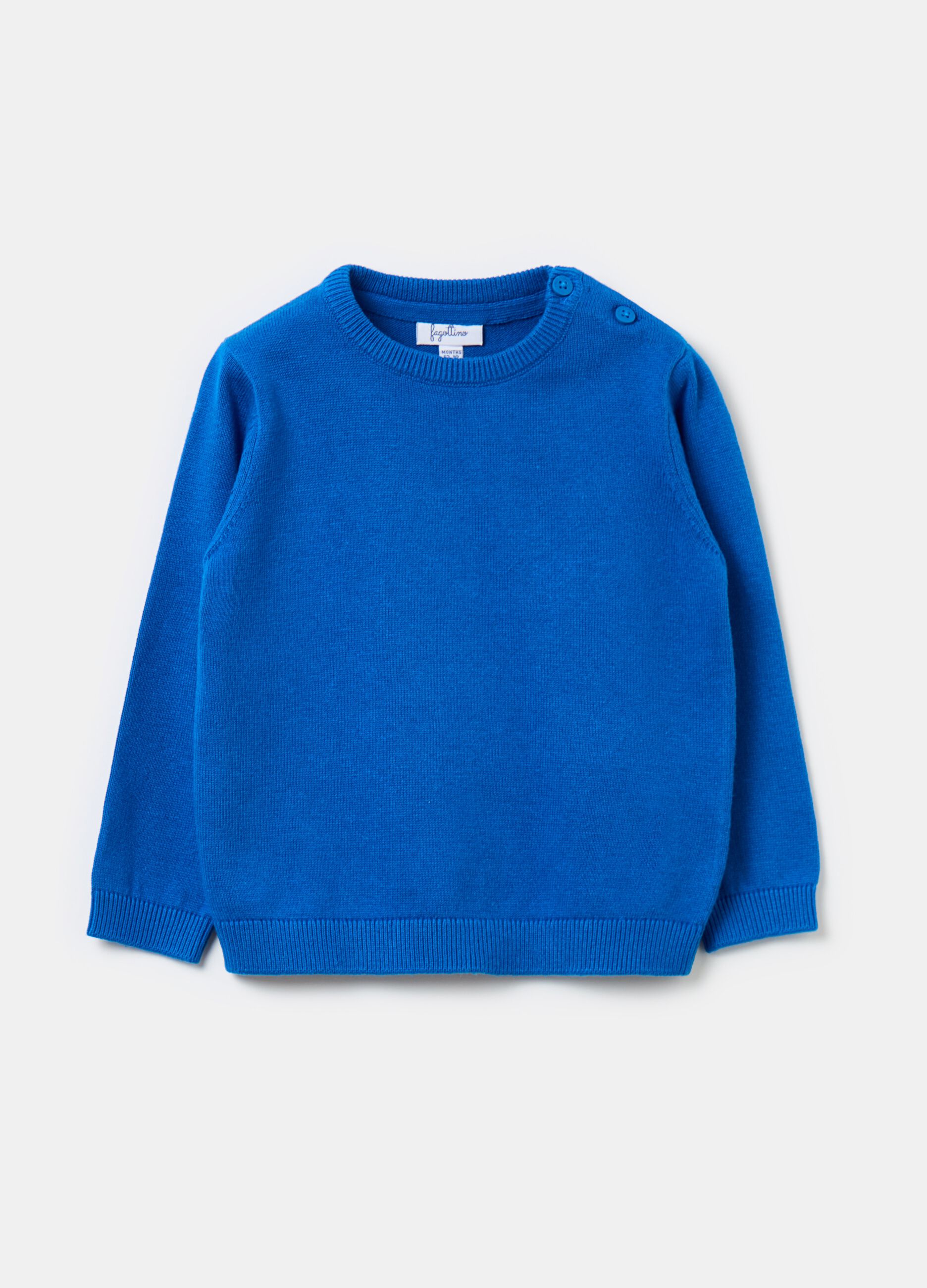 Solid colour cotton pullover