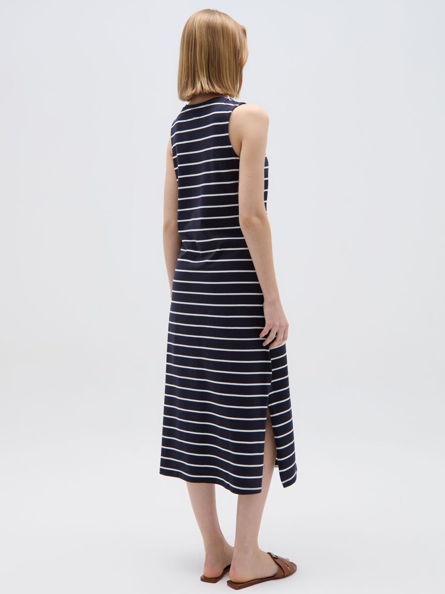 Essential long striped dress with splits_2