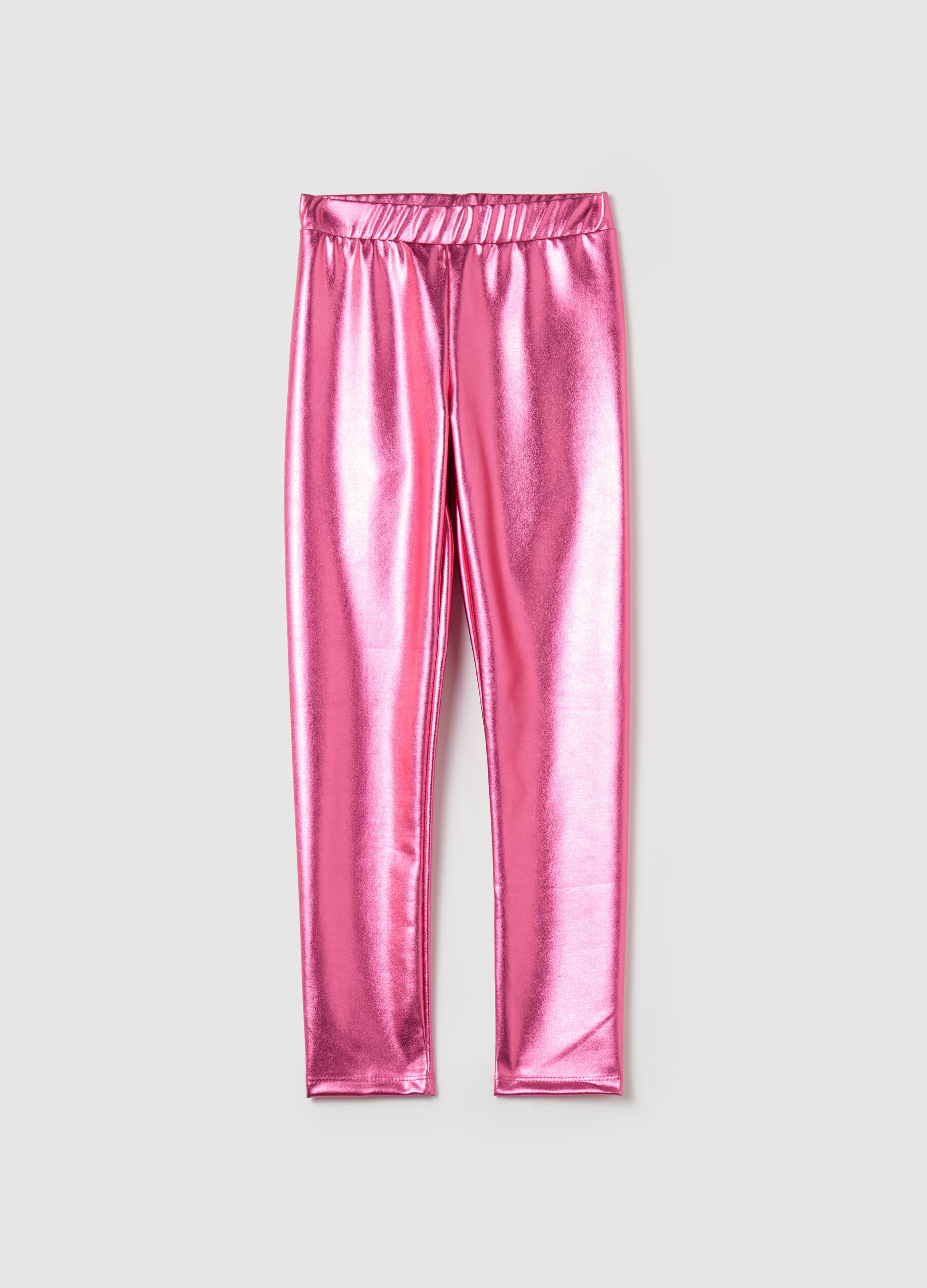 Metallic-effect leggings