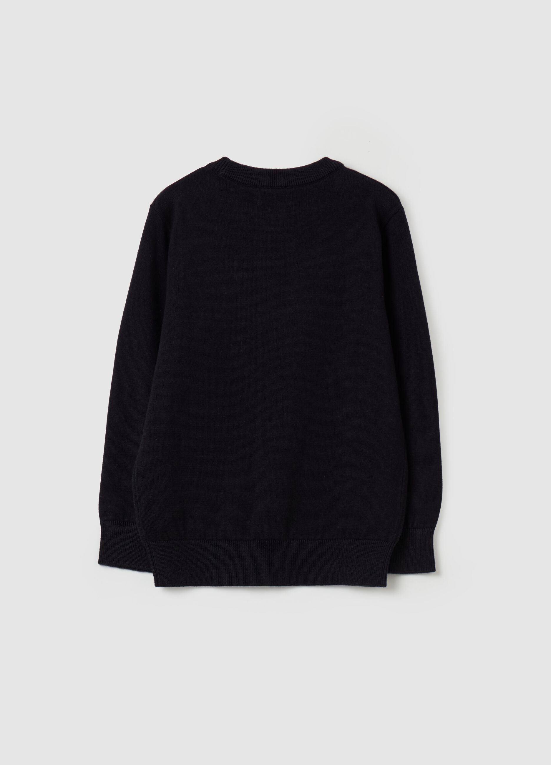 Cotton pullover with round neck