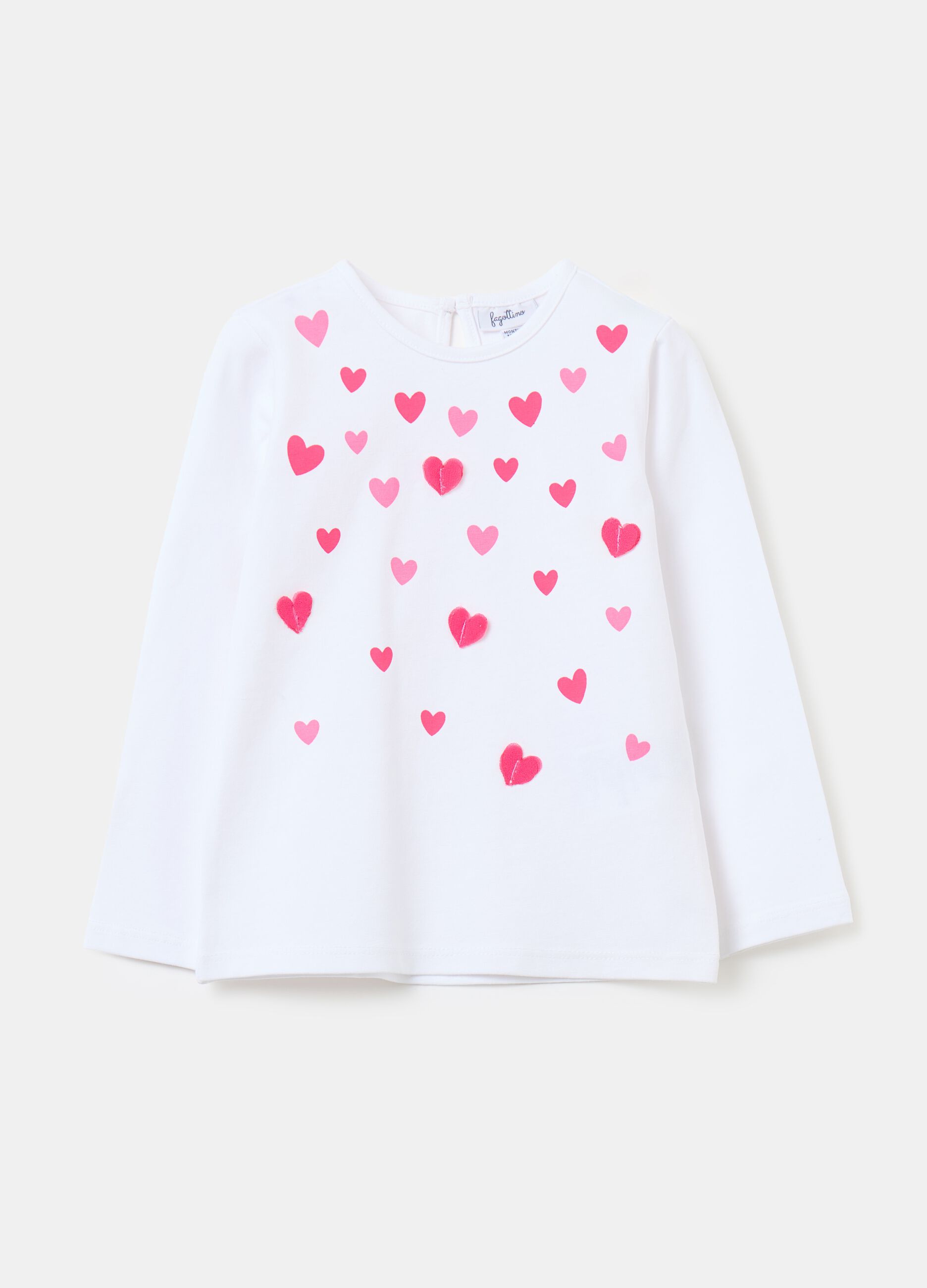 Long-sleeved T-shirt with hearts