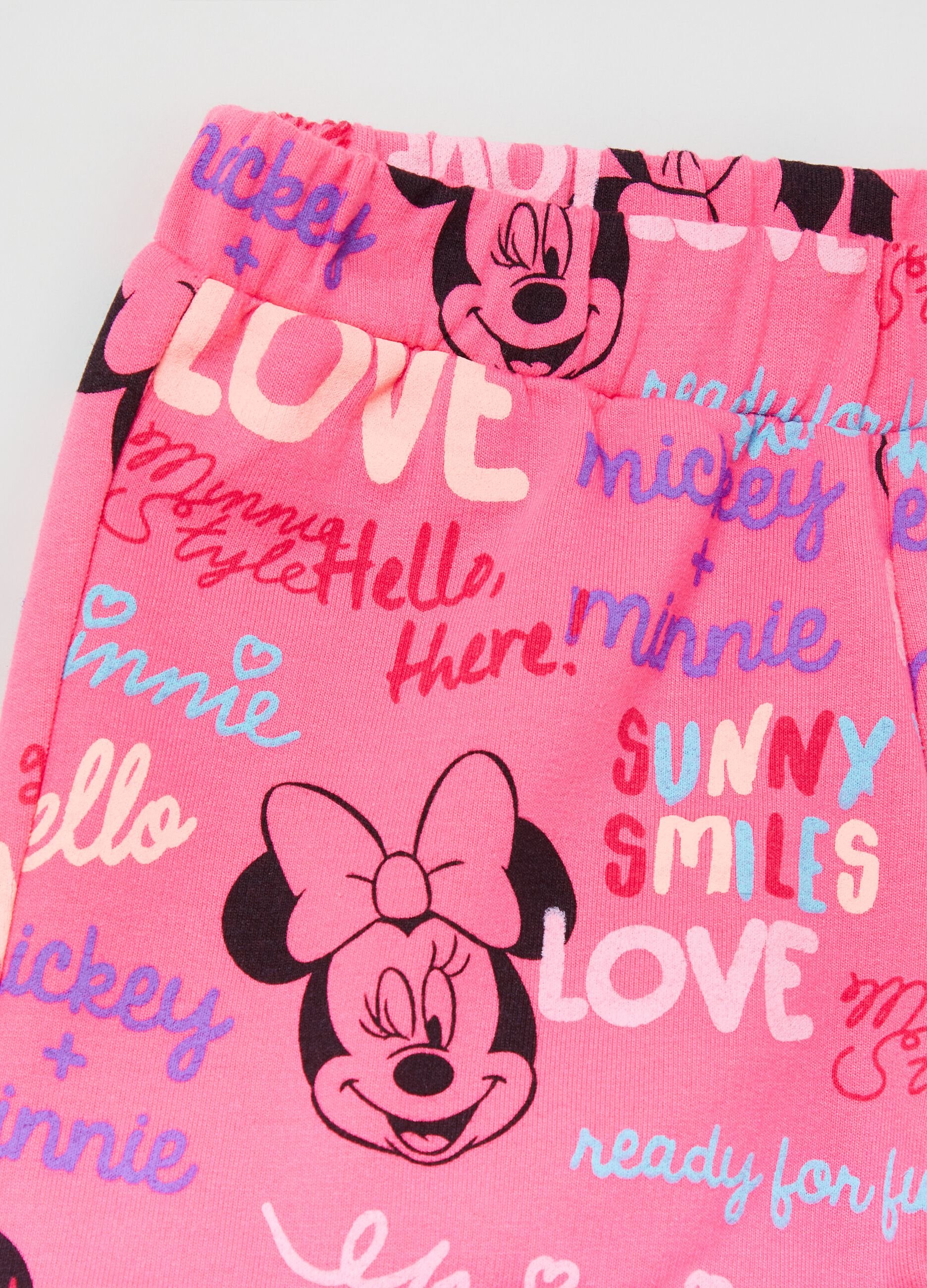 Shorts with Disney Minnie and Mickey Mouse print