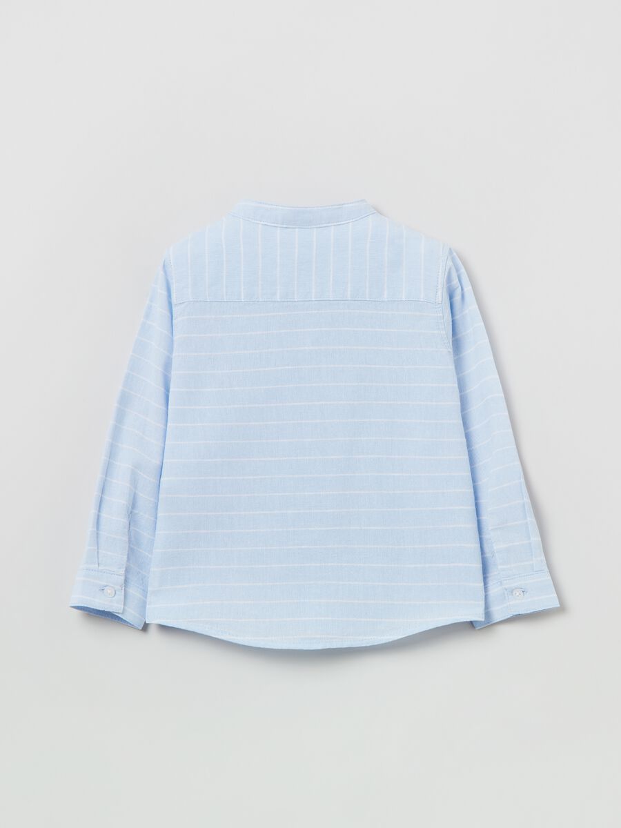 Striped shirt in cotton and linen_1