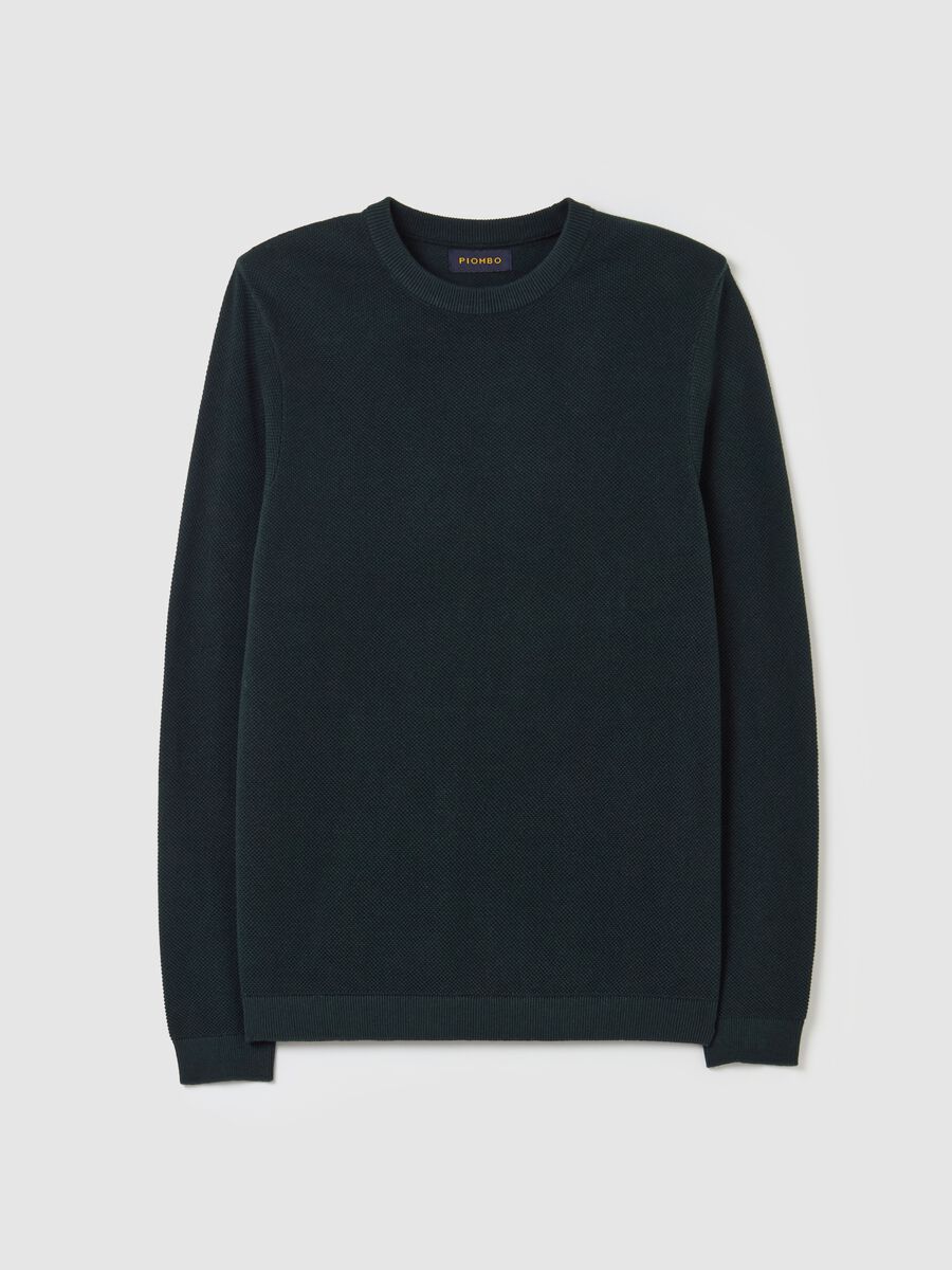 Piquet pullover with round neck_4