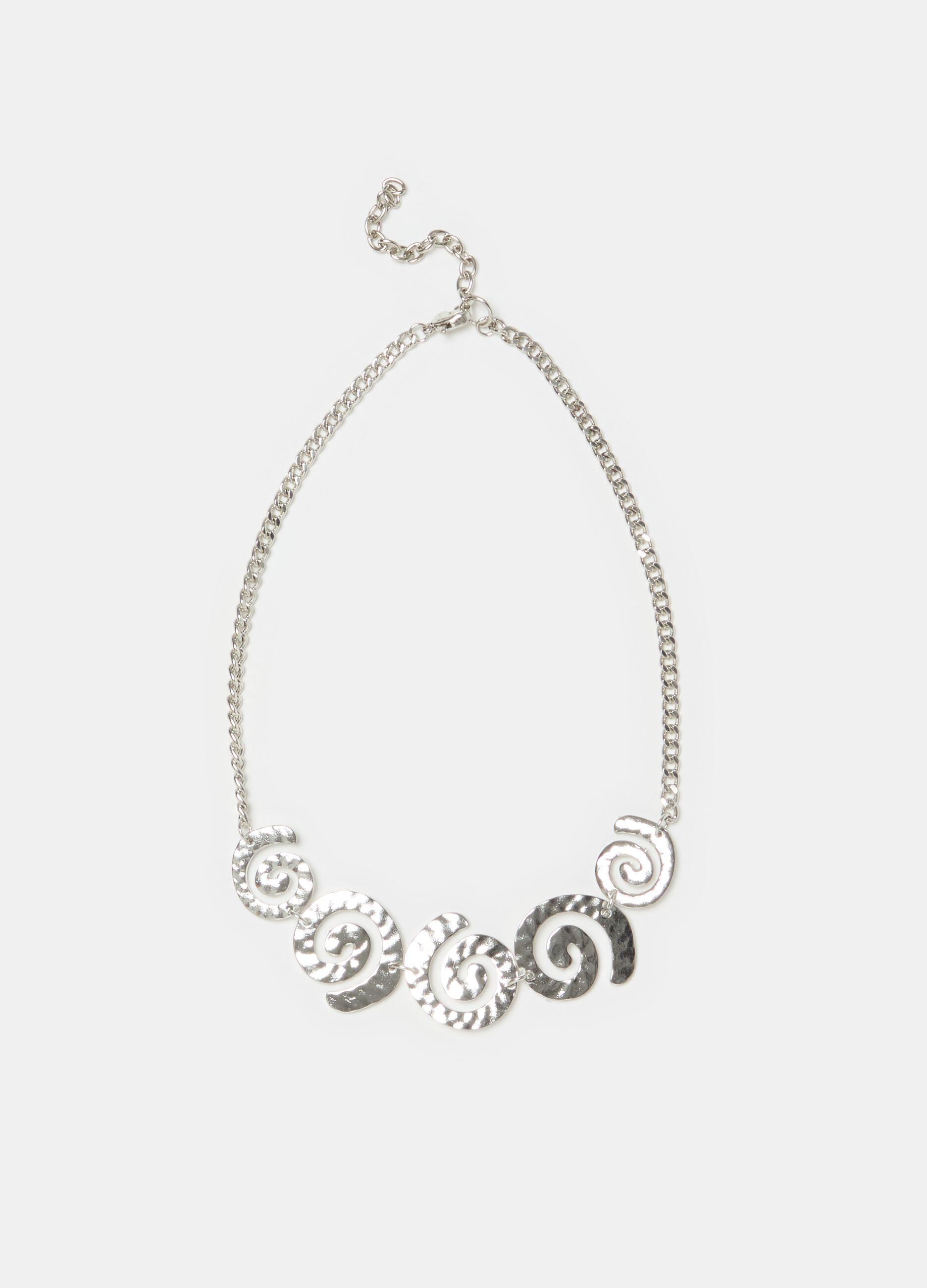 Chain necklace with spirals