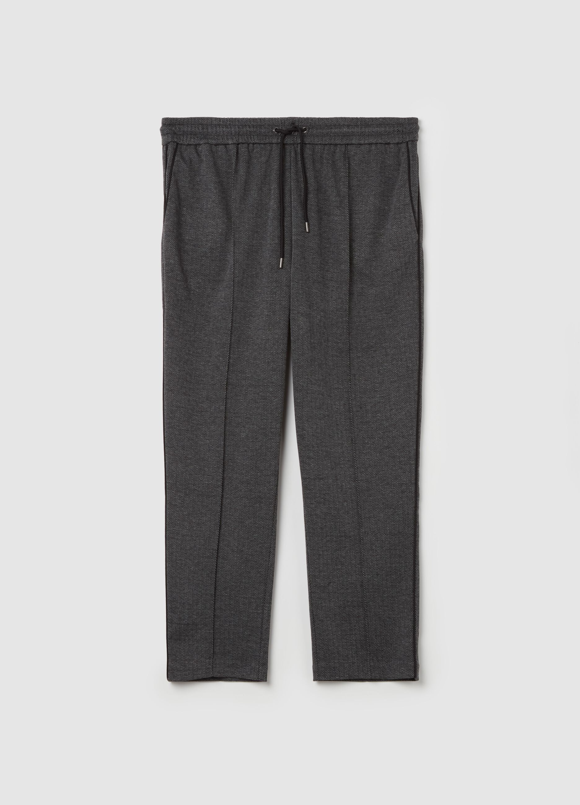 Curvy herringbone joggers with drawstring