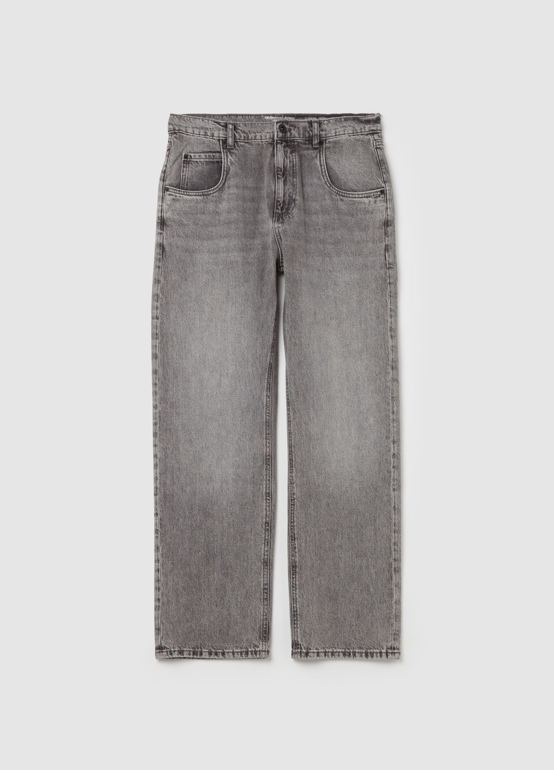 Regular fit jeans with faded effect