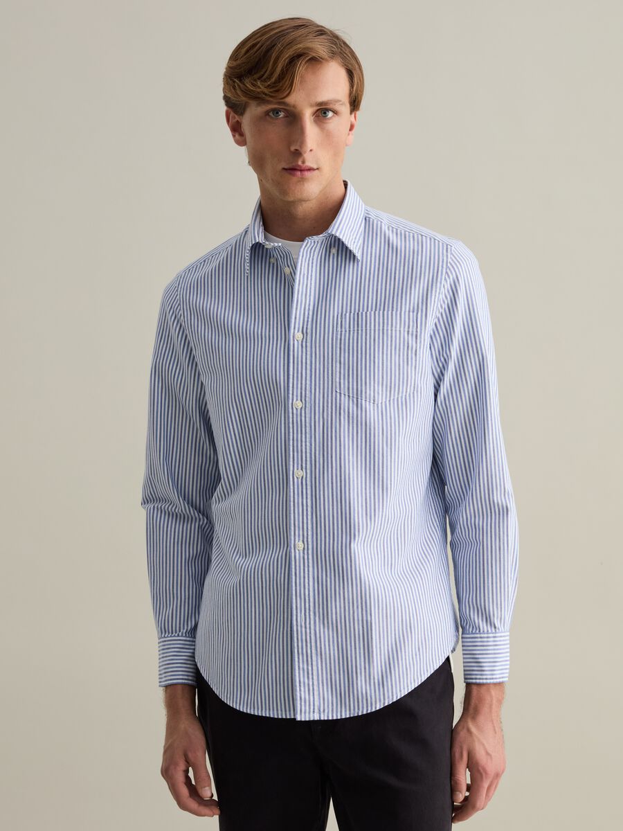 Regular-fit shirt in striped Oxford cotton_1