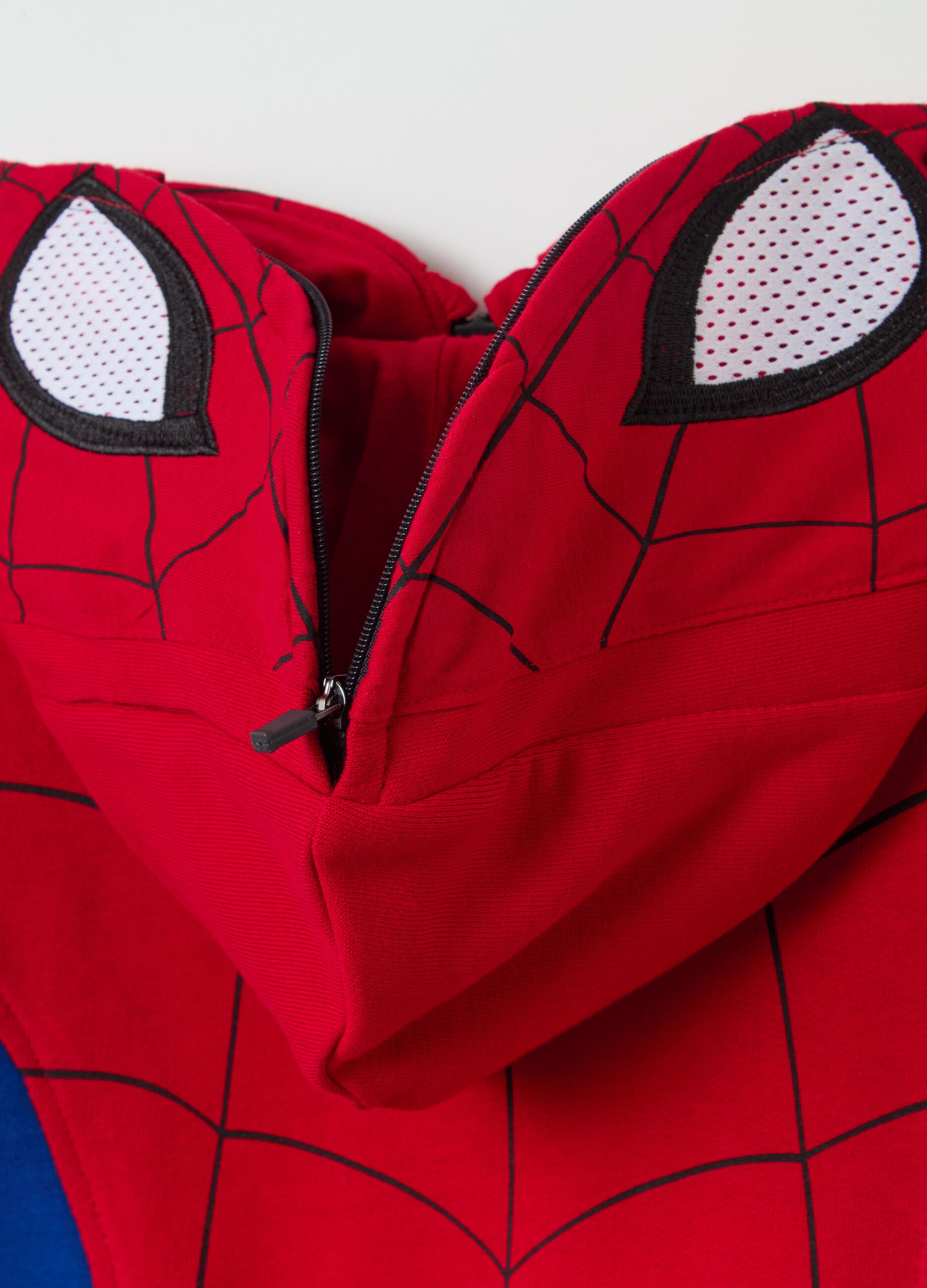 Full-zip sweatshirt with hood and Spider-Man print