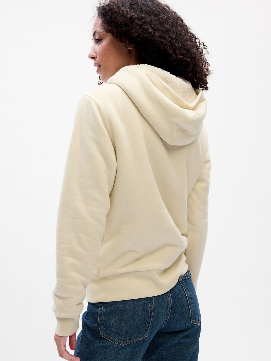 Sweatshirt with hood with sherpa lining_1