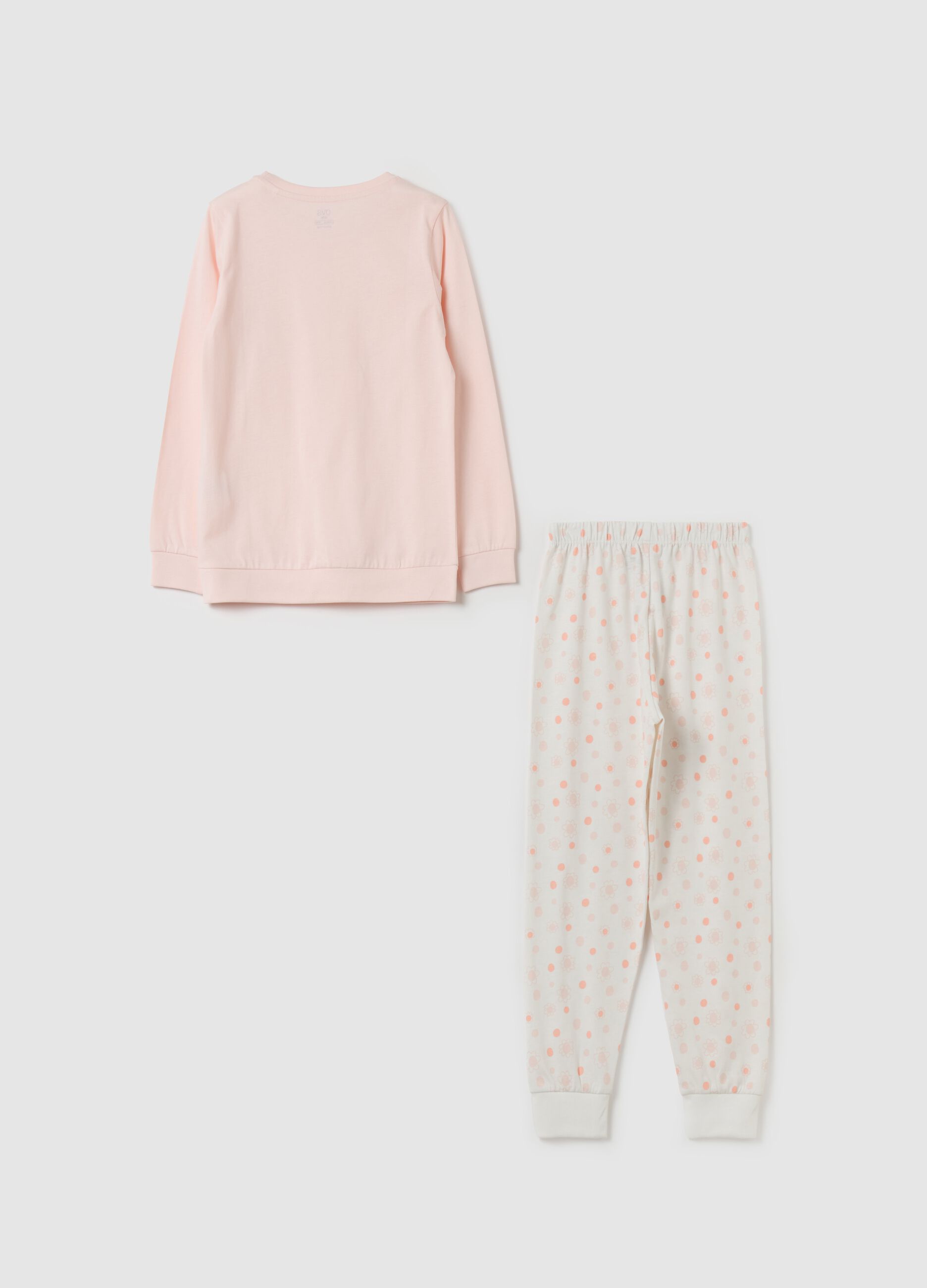 Long pyjamas with print in organic cotton