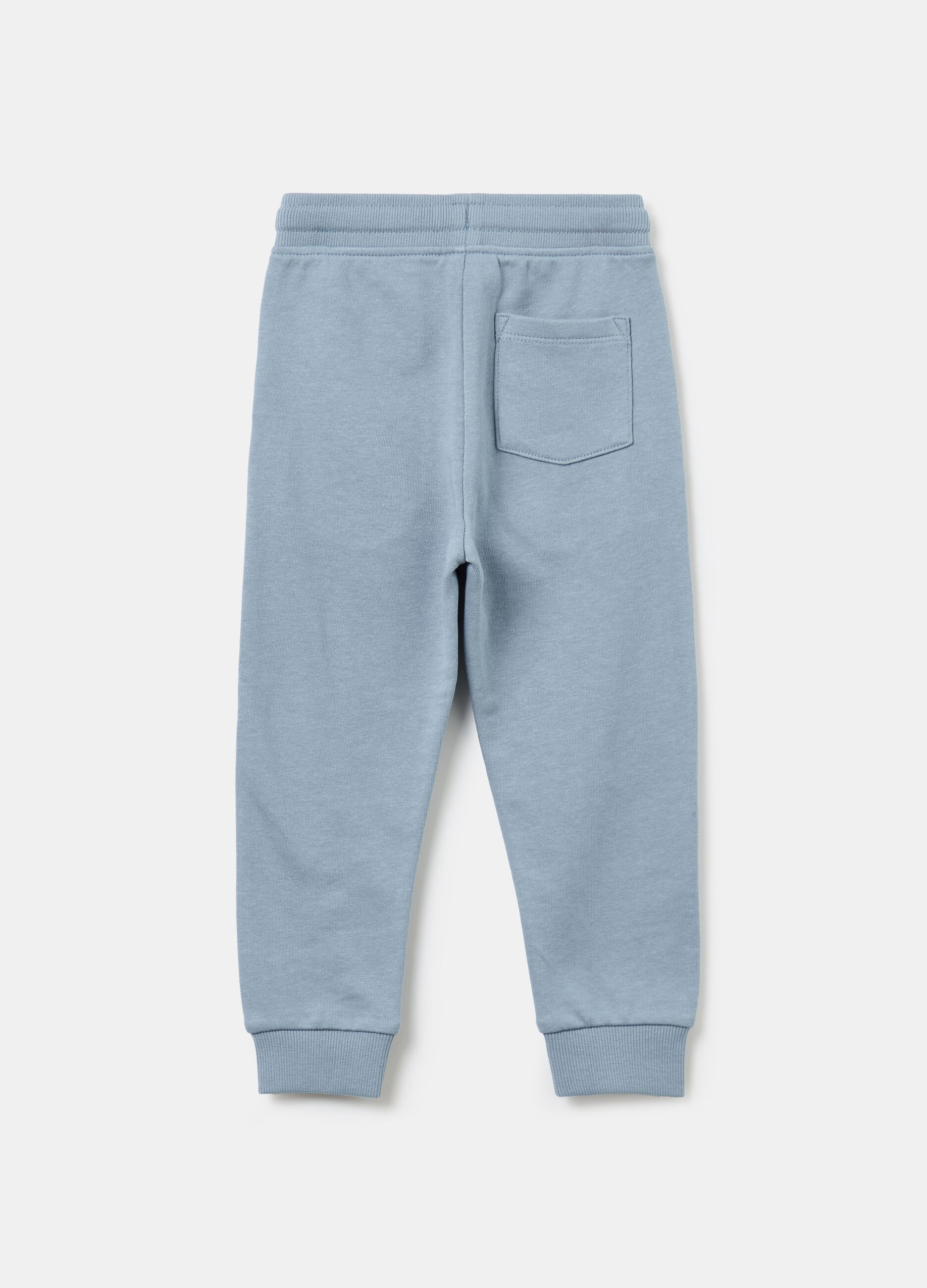 Fleece joggers with drawstring and print