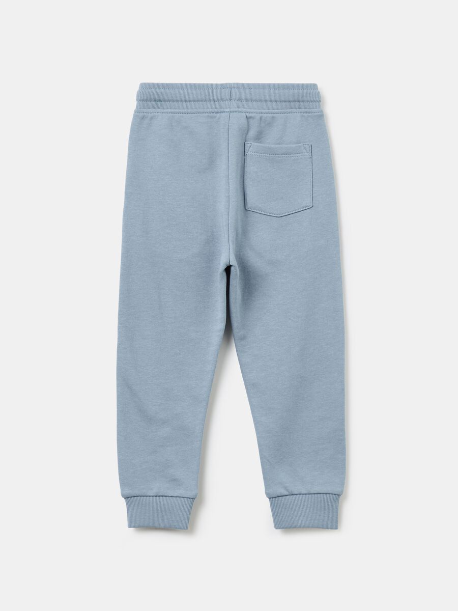 Fleece joggers with drawstring and print_1