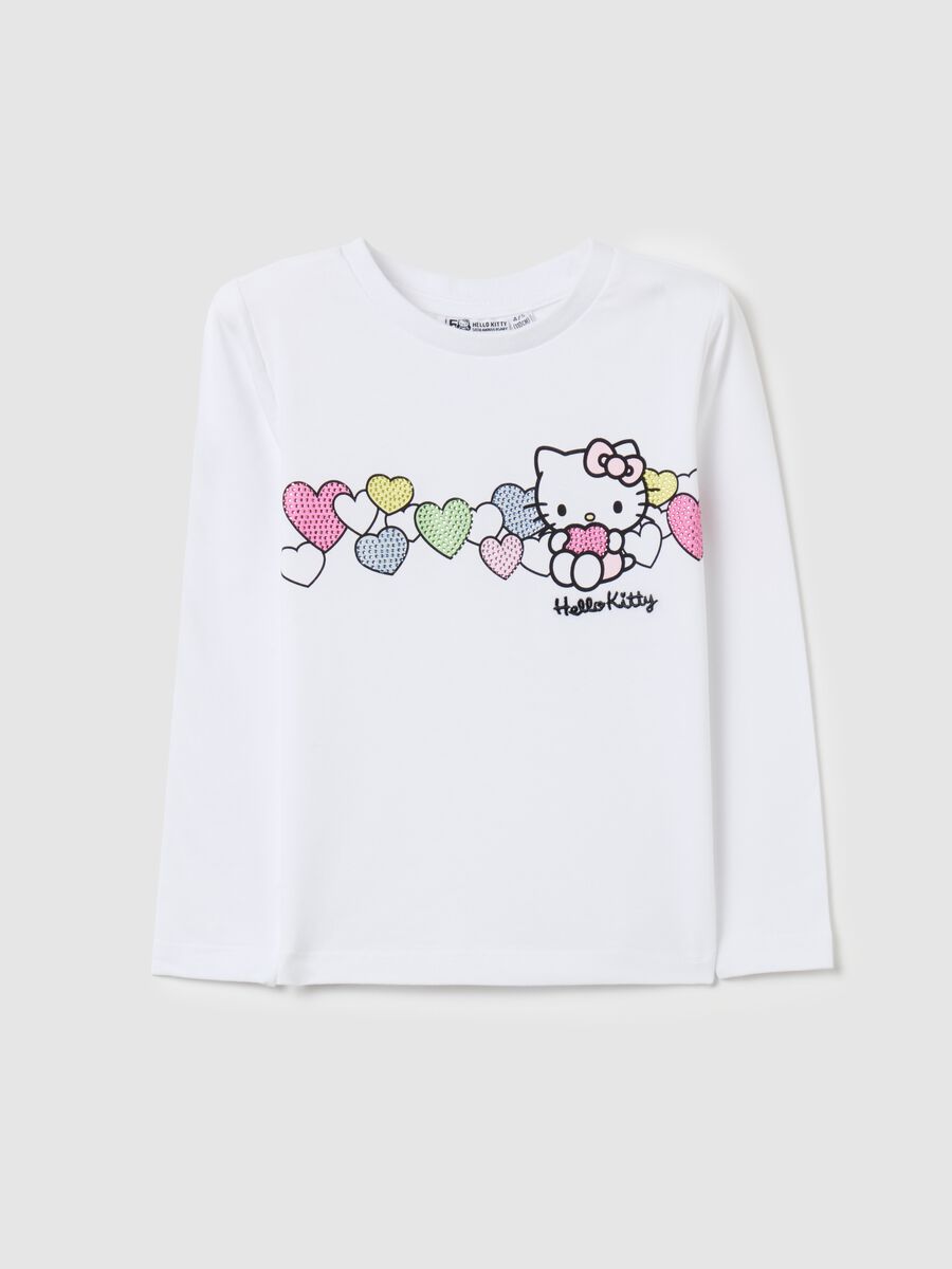 Long-sleeved Hello Kitty T-shirt with diamantés_0