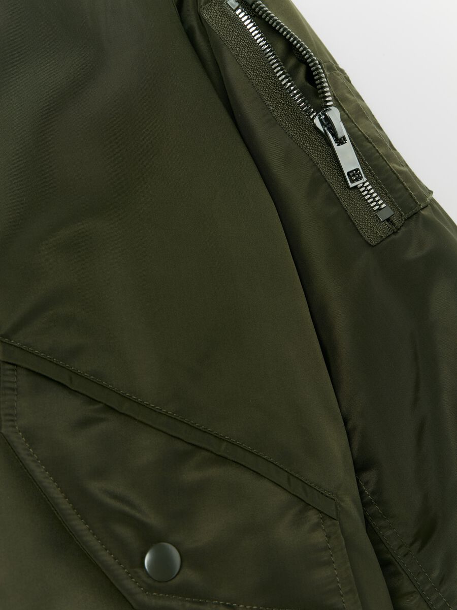 Solid colour full-zip bomber jacket_4