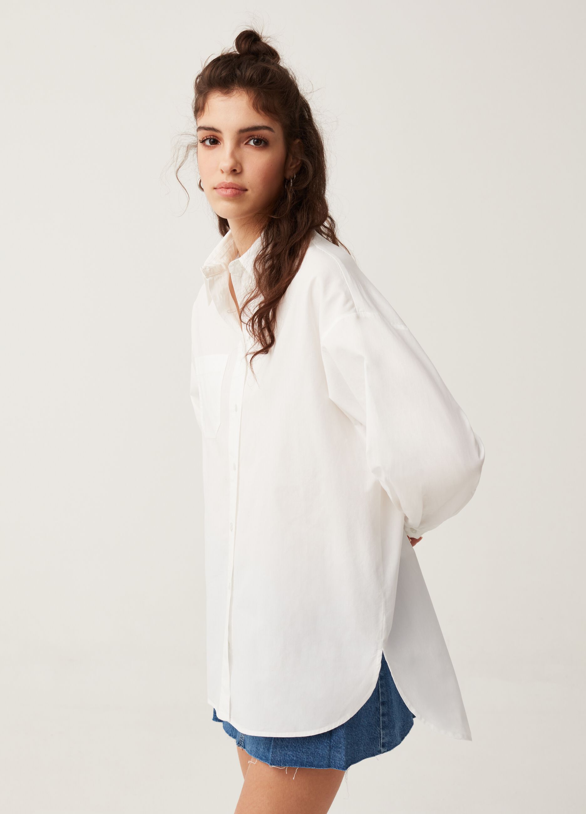 Cotton oversized shirt