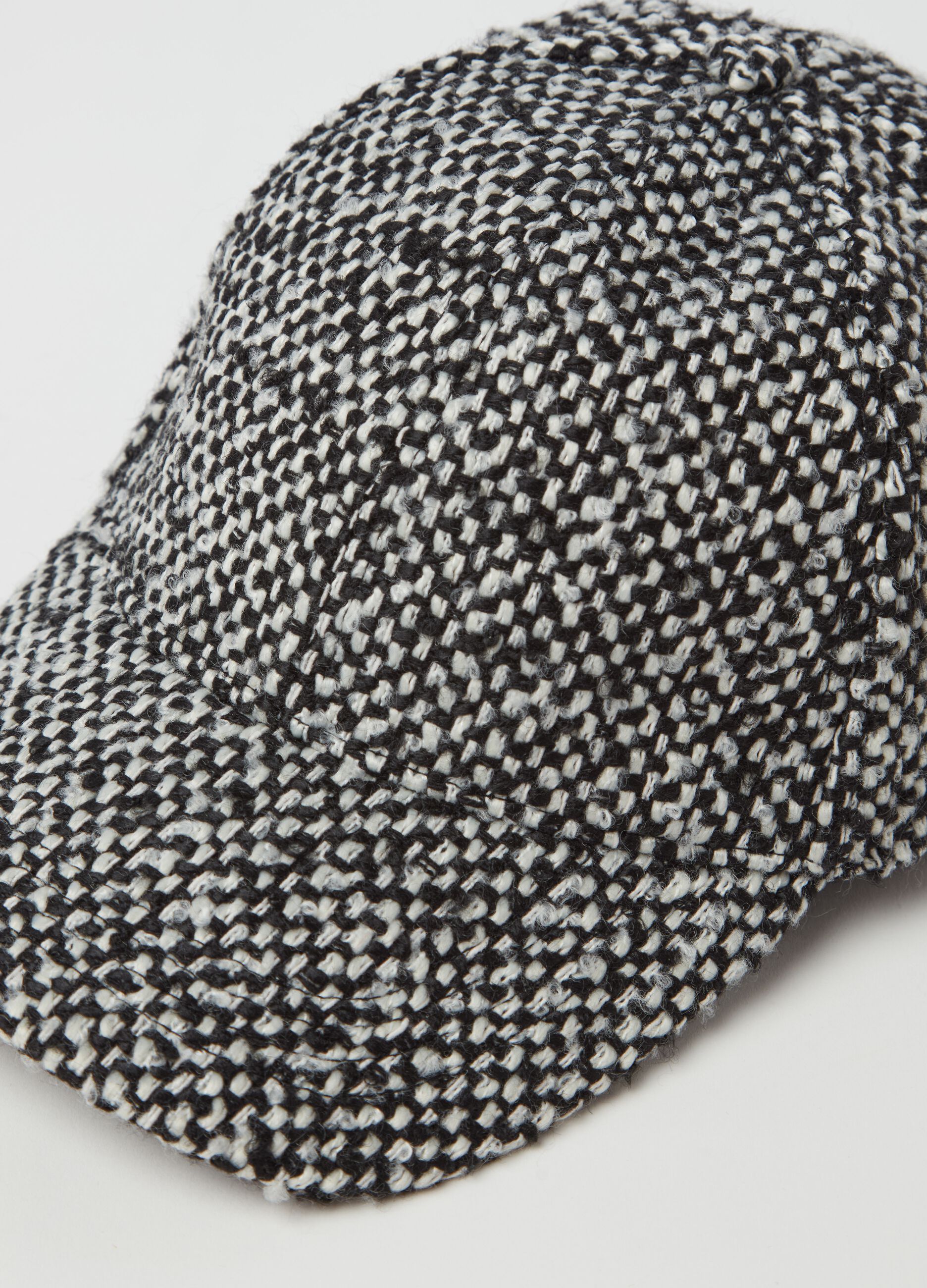 Baseball cap in two-tone tweed