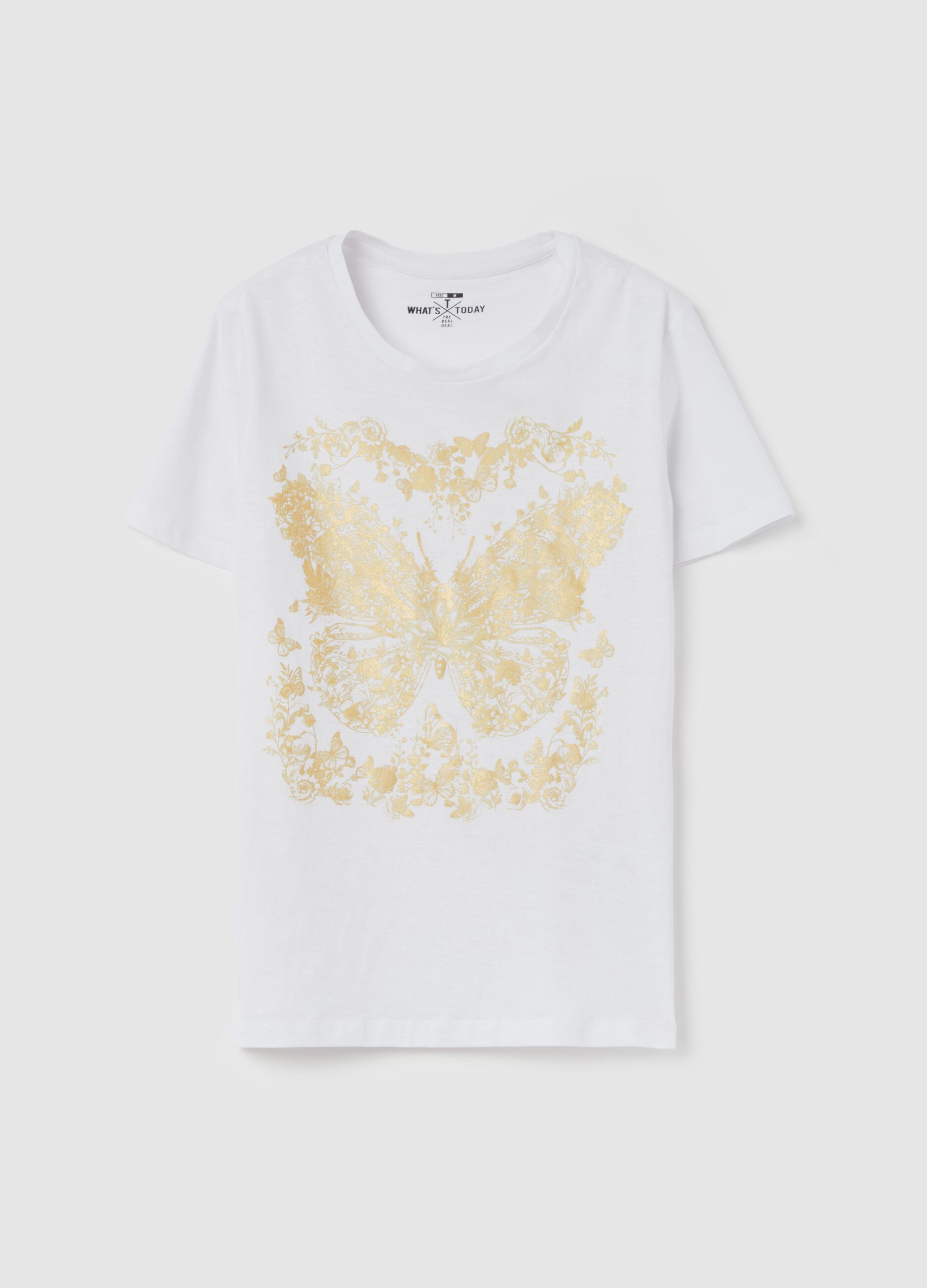 T-shirt with butterflies and flowers print