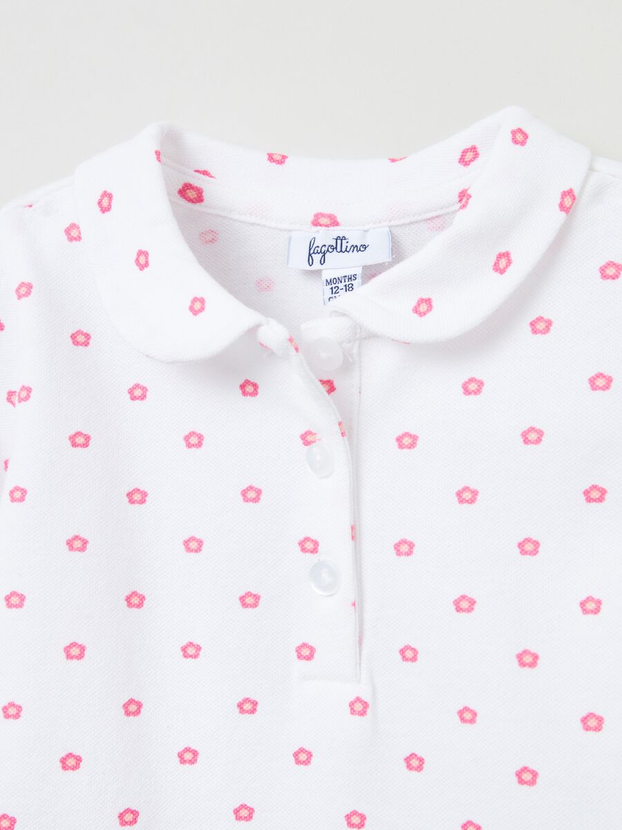 Pique polo shirt with ditsy floral print_2