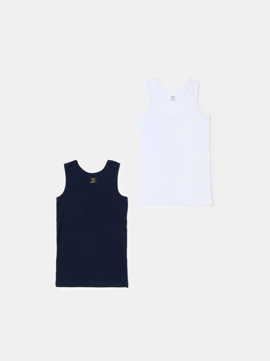 Two-pack racerback vests in organic cotton_0