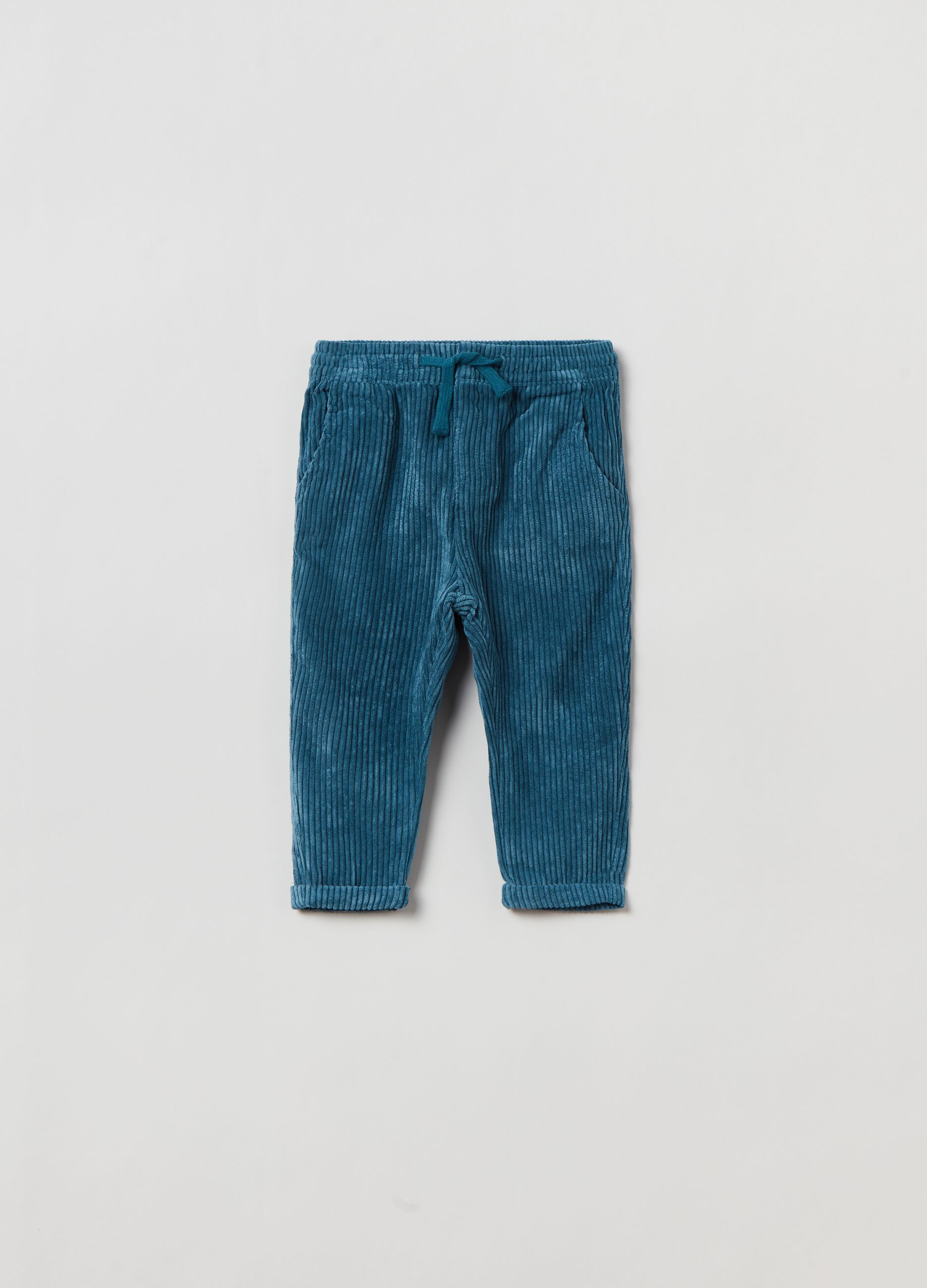 Corduroy joggers with drawstring