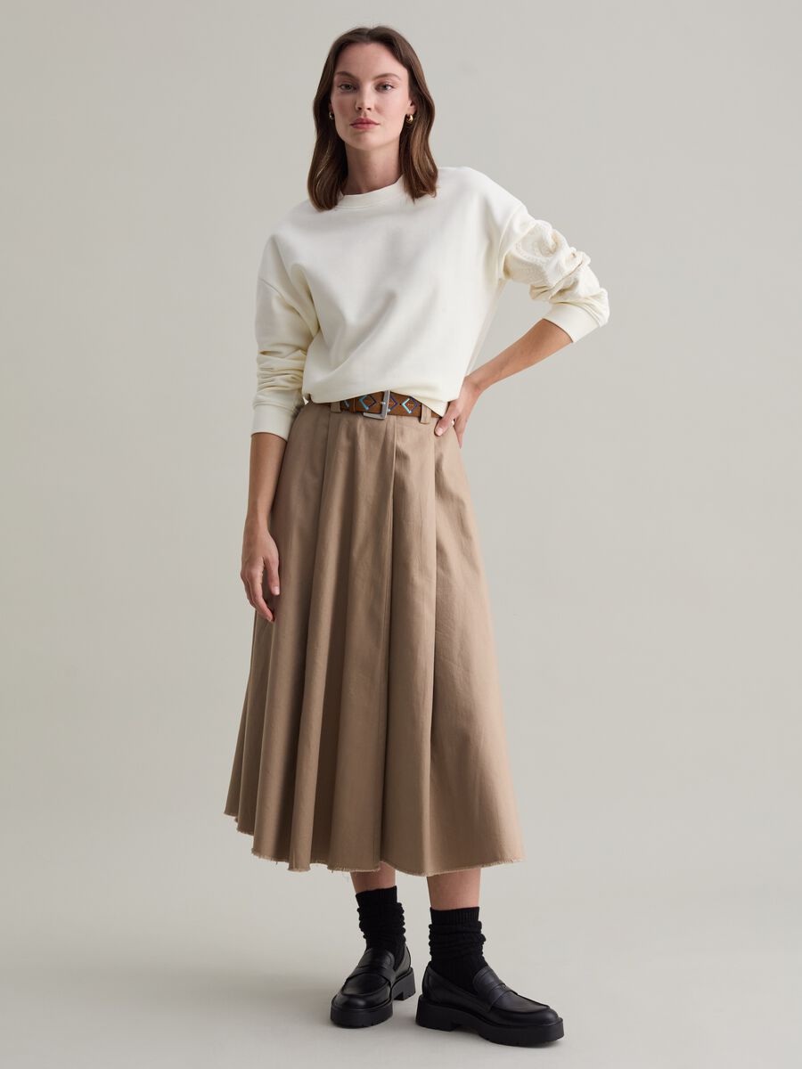 Full midi skirt with fringing_0