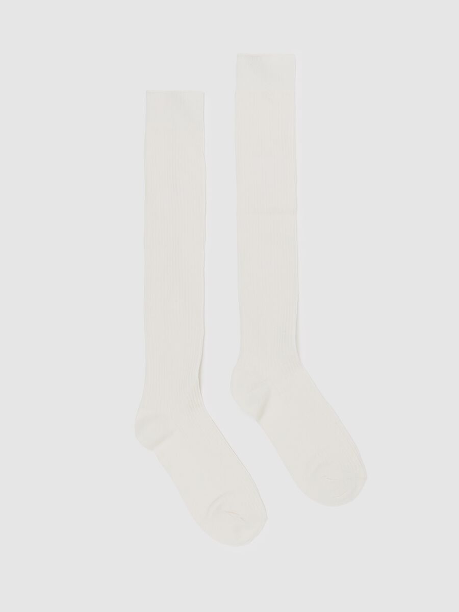 Long socks with ribbed leg_0