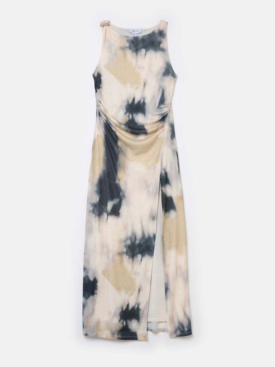 Long tie-dye dress with gathering_4