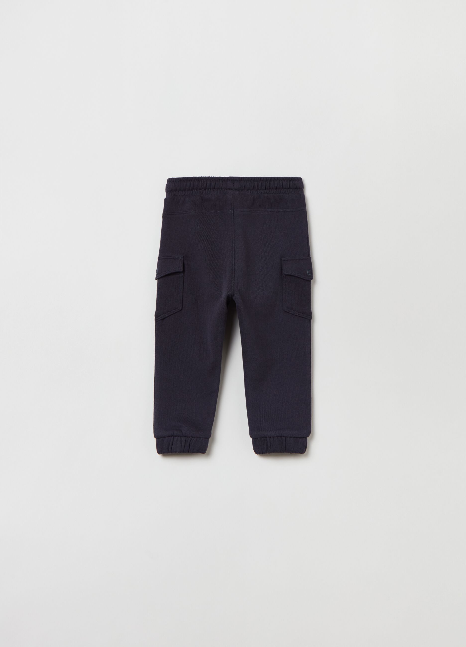 Fleece joggers with pockets and drawstring