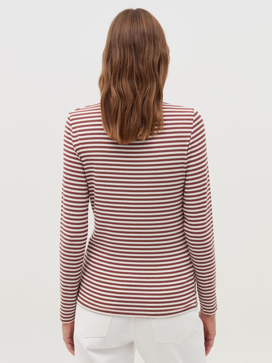 Striped T-shirt with mock neck_2