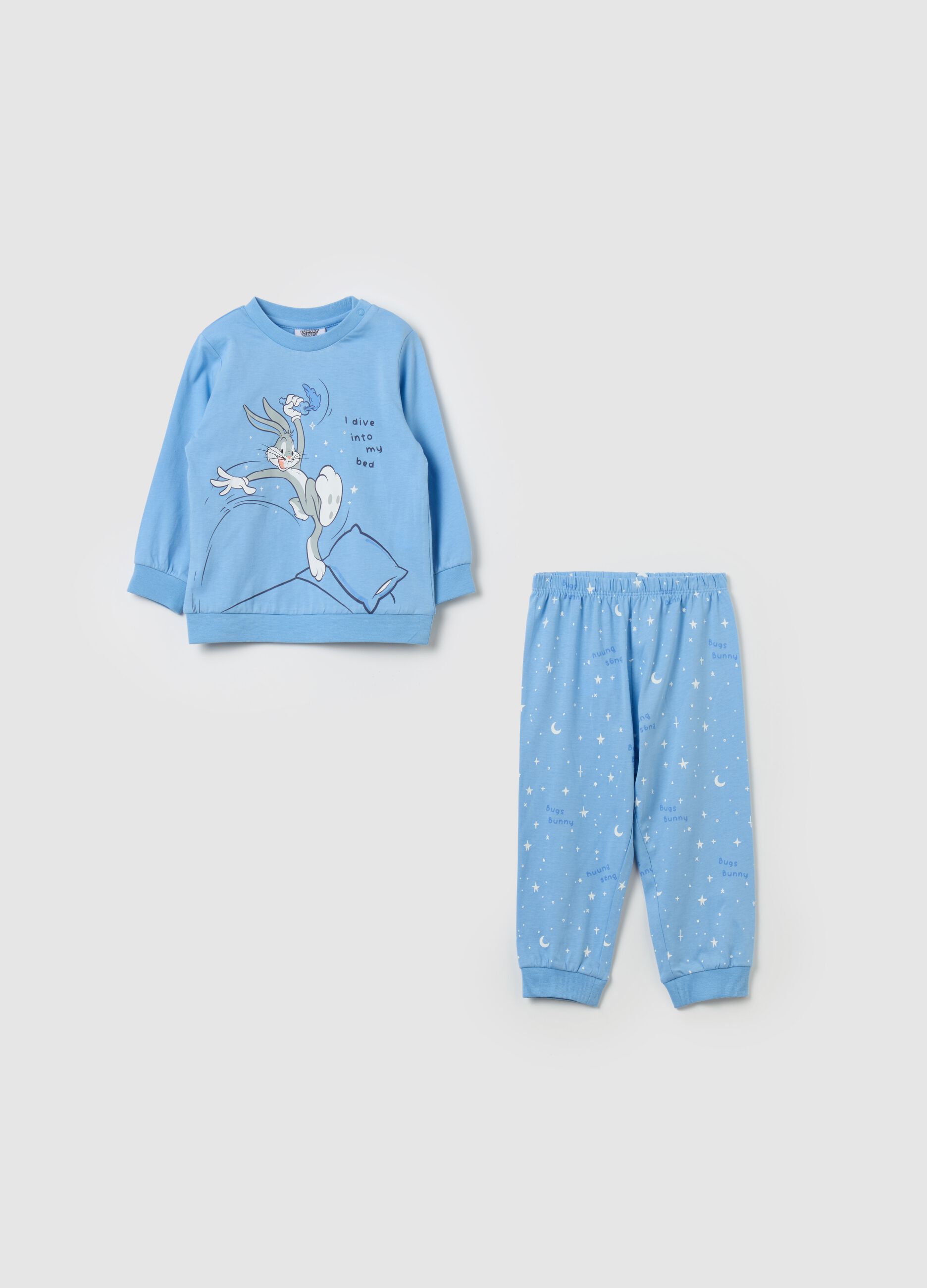 Organic cotton pyjamas with Bugs Bunny print