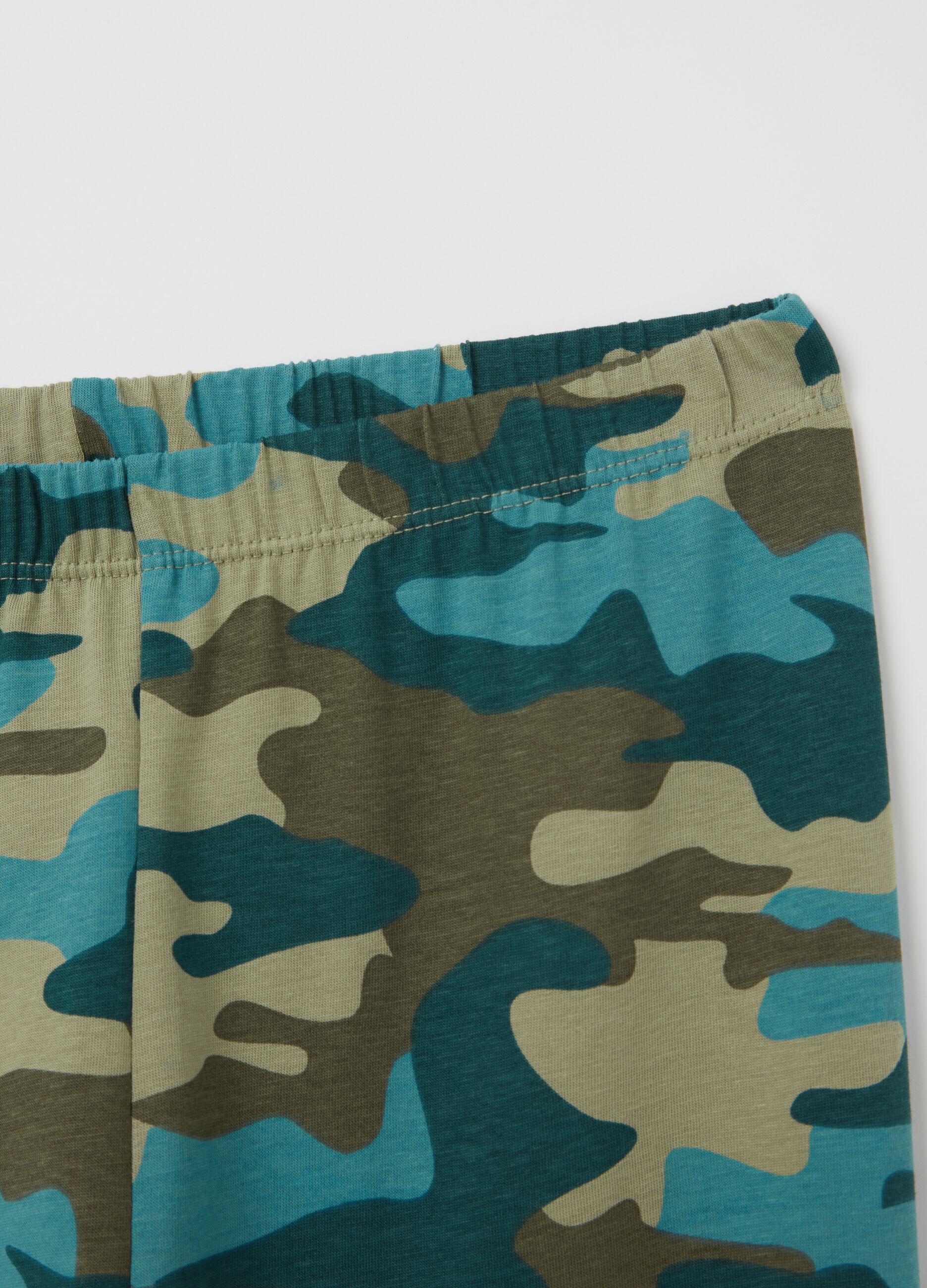 Camouflage pyjamas in organic cotton with print