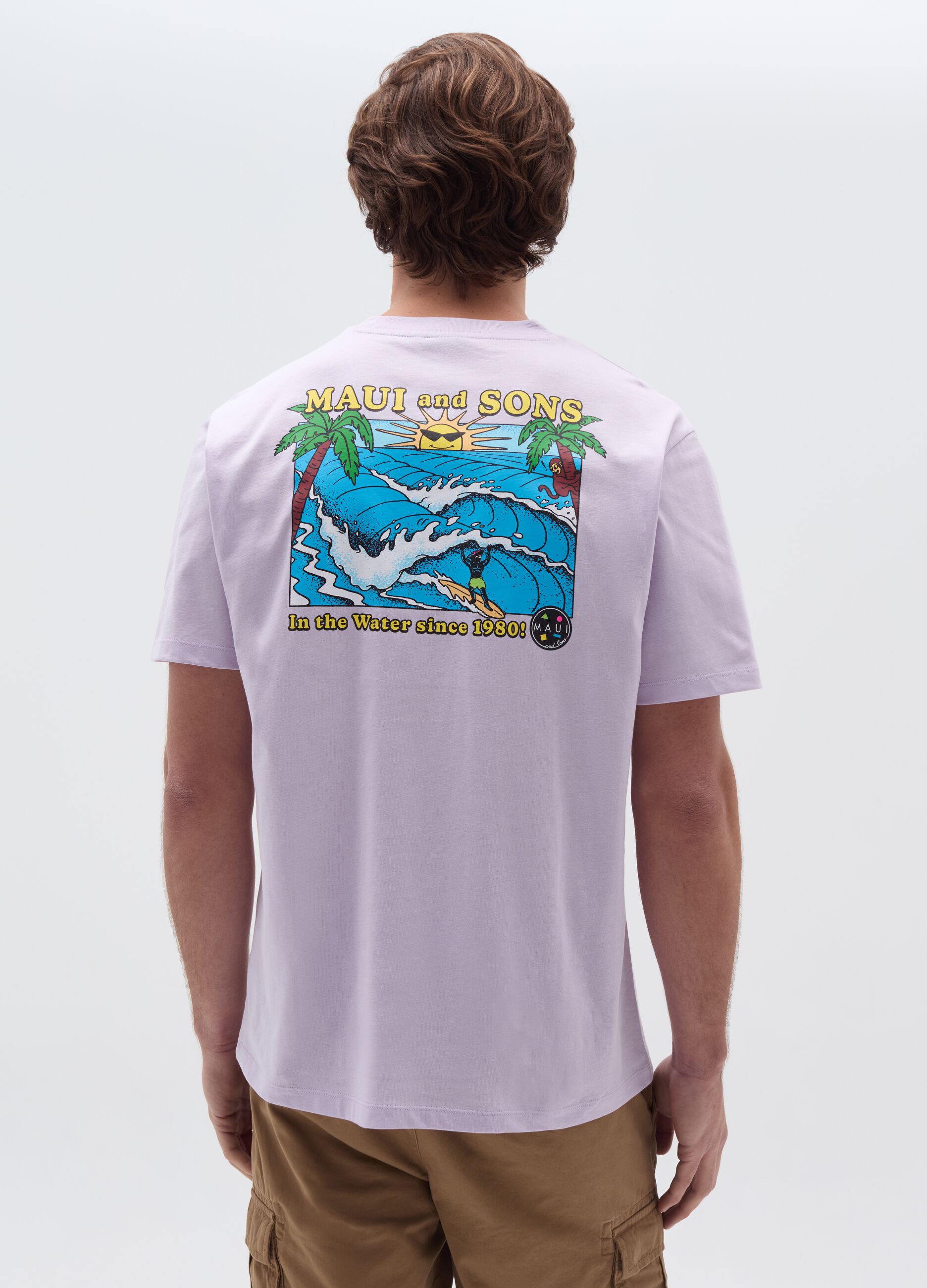 T-shirt with logo print with surf motif
