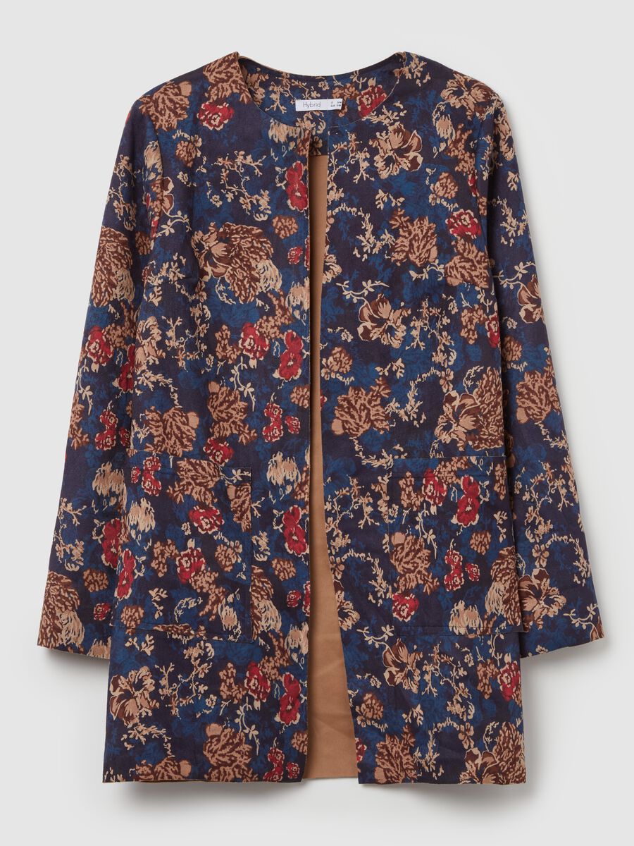 Open jacket with floral print_4