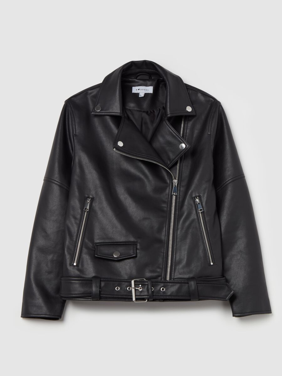 Oversized biker jacket with zip_4