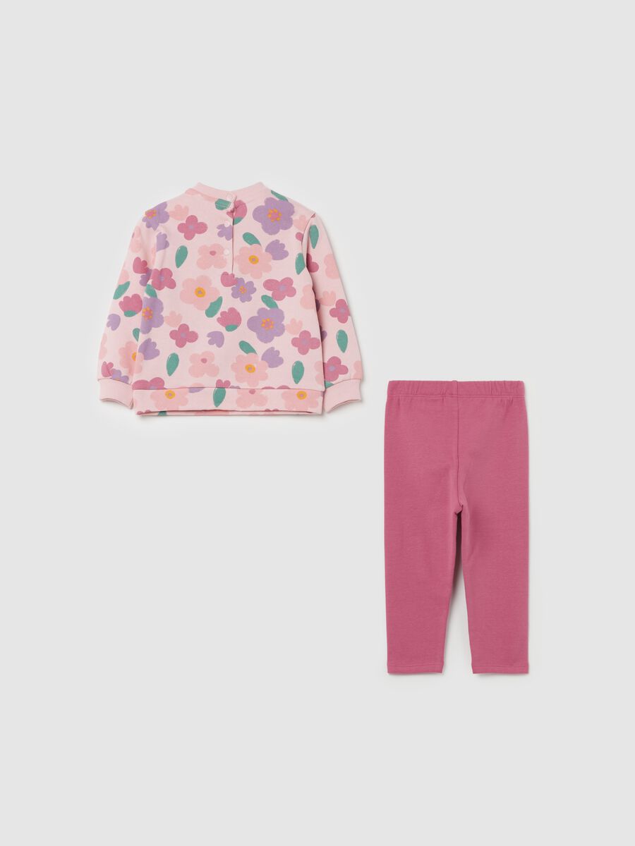 Jogging set in cotton with floral pattern_1