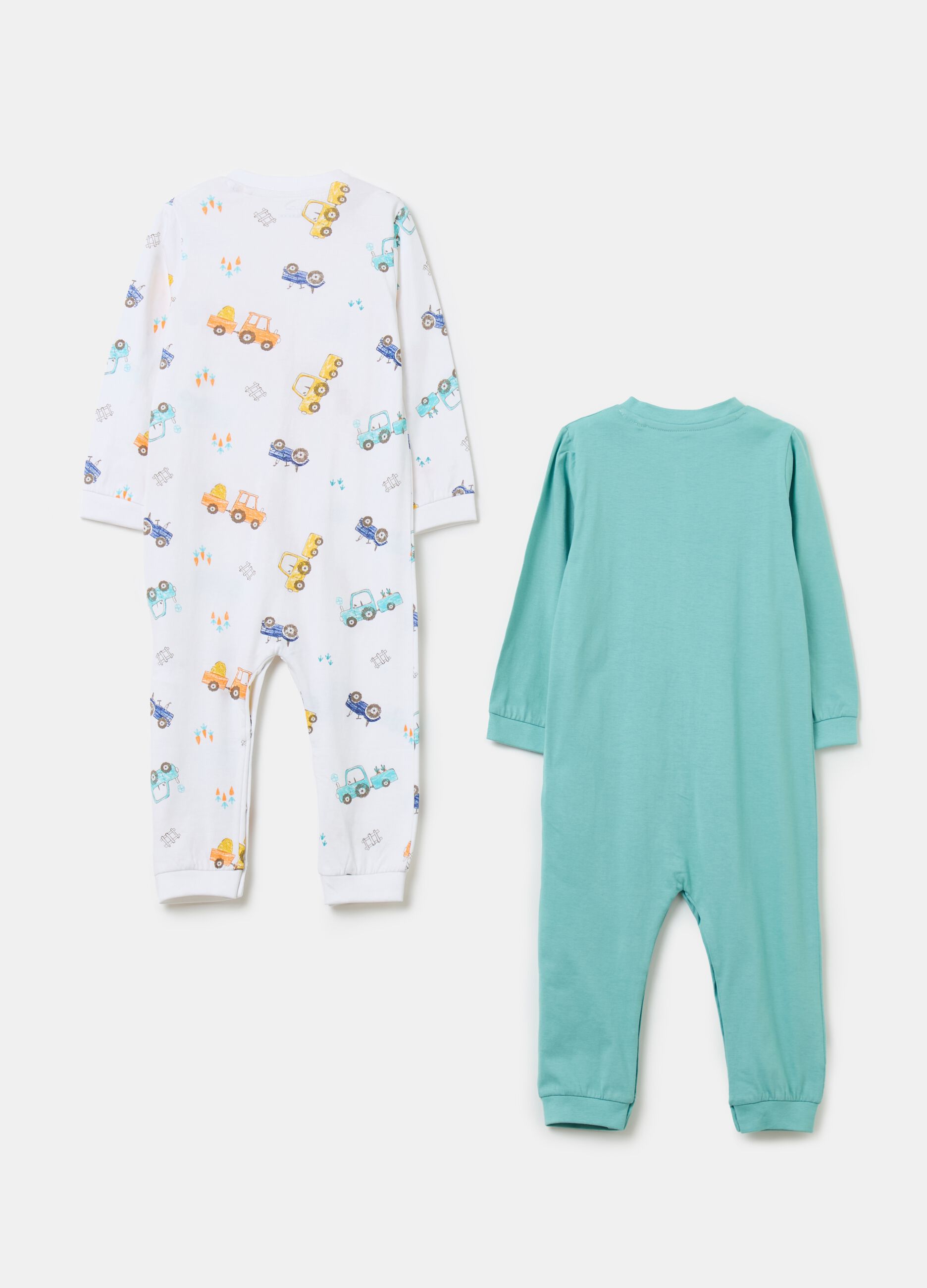 Two-pack onesies in organic cotton with print