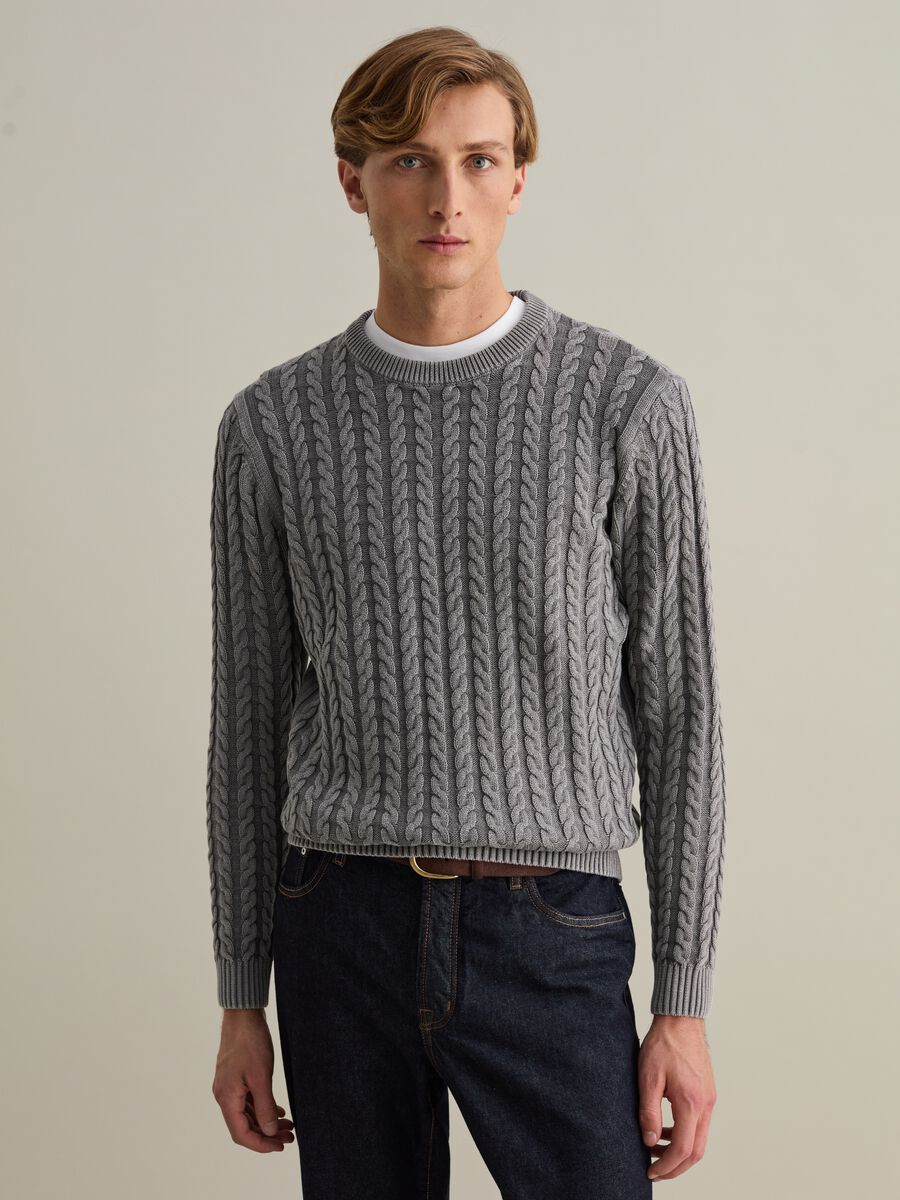 Cable-knit cotton pullover_1