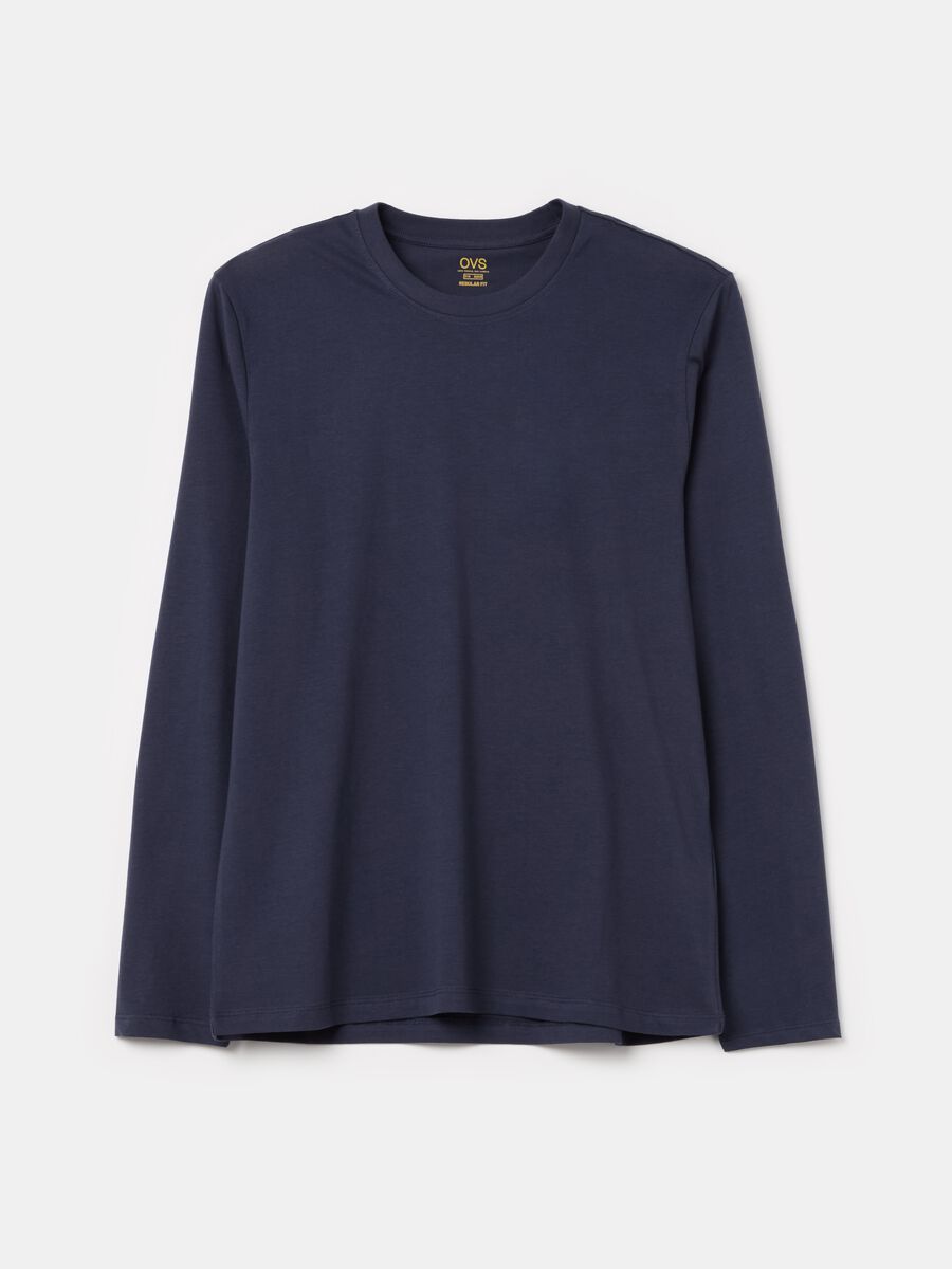 Long-sleeved T-shirt with round neck_4